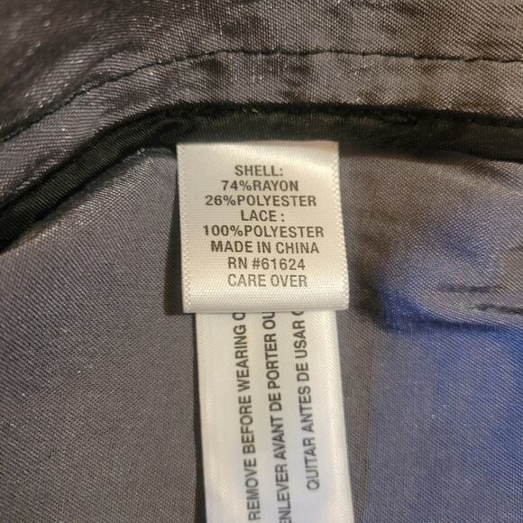 Laura Ashley Silver with Black Lace Overlay Jacket Blazer Plus Size 3X - Picture 8 of 11